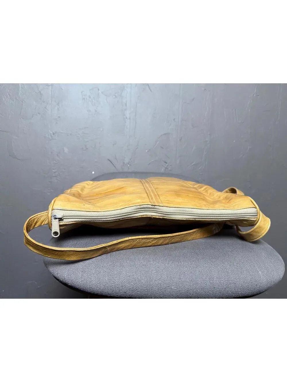 1970's Hobo Bag Tan Eel Skin + Snakeskin Leather Luxe Boho Bag